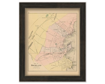 ROCKLAND, Maine 1890 Map, Replica or GENUINE ORIGINAL