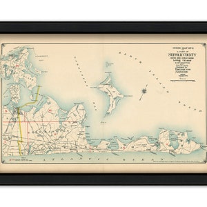 East Hampton, Shelter Island - Suffolk County Index Map No 2 1916 - Replica or Genuine Original