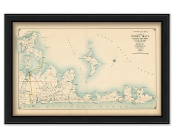 East Hampton, Shelter Island - Suffolk County Index Map No 2 1916 - Replica or Genuine Original