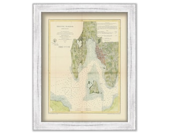 A Replica of a Chart of BRISTOL HARBOR, Rhode Island - Nautical Chart by United States Coast and Geodetic Survey 1864