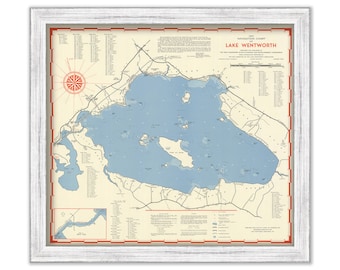 LAKE WENTWORTH, New Hampshire 1951 Nautical Chart