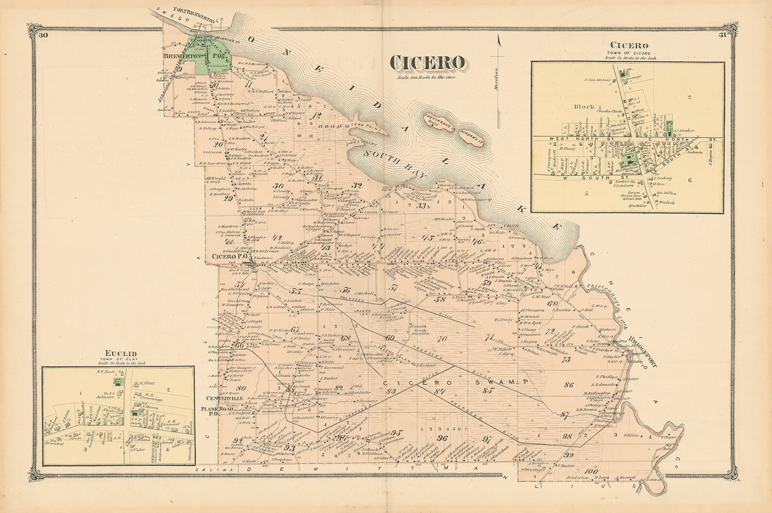 CICERO New York 1874 Map Etsy