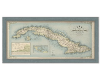 Island of CUBA, 1855 Map