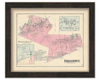 FREETOWN, Massachusetts 1871 Map - Replica or Genuine ORIGINAL