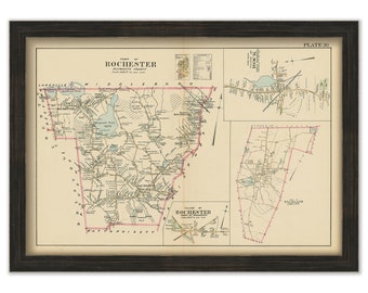 ROCHESTER, Massachusetts Town and Village - 1903 Map