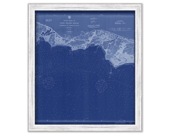 FAIRFIELD to GEORGIA'S ROCK, Connecticut - 1910 Nautical Chart Blueprint