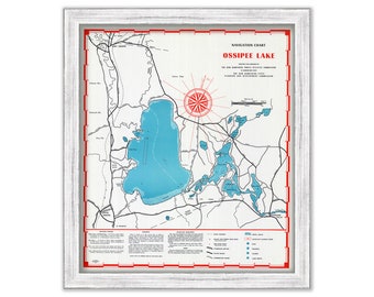 LAKE OSSIPEE, New Hampshire 1958 Nautical Chart