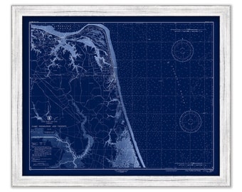 VIRGINIA BEACH, Virginia  -   1946 Nautical Chart Blueprint