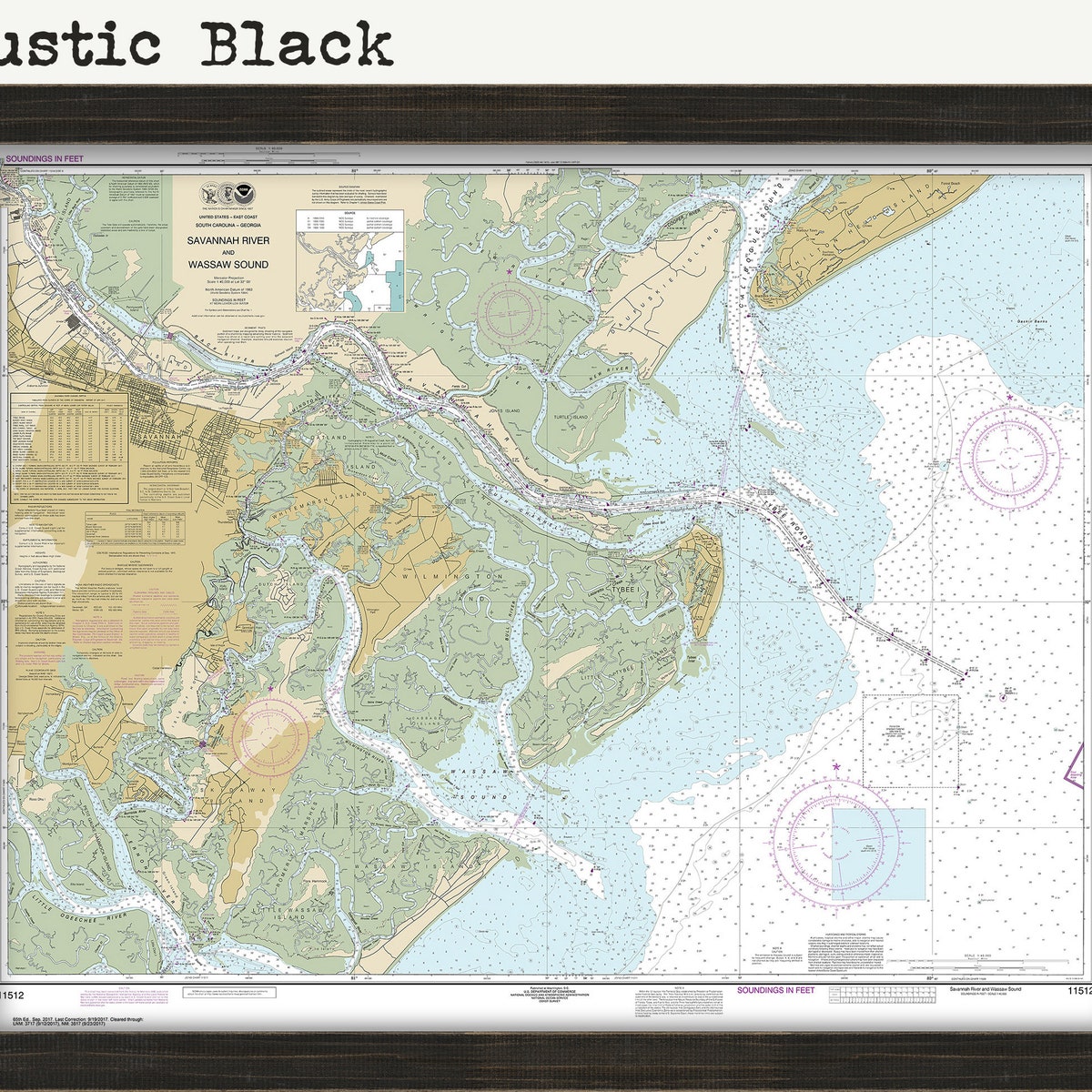 SAVANNAH RIVER, GEORGIA - 2015 Nautical Chart - Etsy