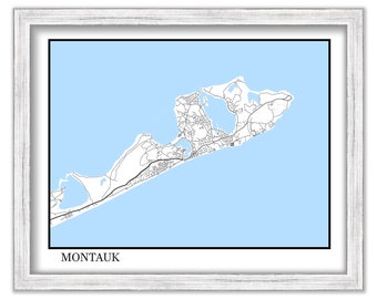 MONTAUK, Long Island, New York - Contemporary Map Poster