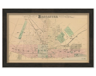 LANCASTER, Pennsylvania - Northern Half - 1875 Map - Replica or GENUINE ORIGINAL