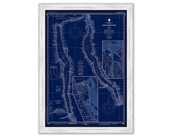 CAYUGA and SENECA LAKES, New York - 2019 Nautical Chart Blueprint