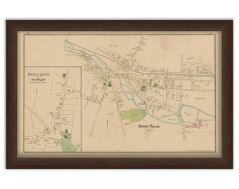 SHIRLEY, Massachusetts 1889 Map - Replica or Genuine ORIGINAL
