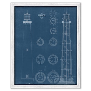CAPE MAY LIGHTHOUSE, New Jersey -  Blueprint Drawing and Plan of the Lighthouse as it was in 1859.