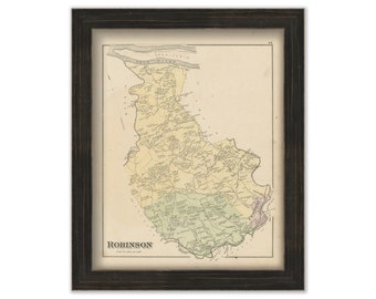 ROBINSON, Pennsylvania 1876 Map - Replica or Genuine ORIGINAL