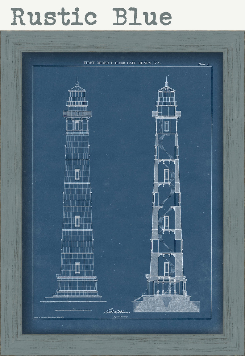 WOLF TRAP LIGHTHOUSE, Chesapeake Bay, Virginia - Blueprint Drawing and ...