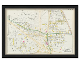 DORCHESTER, Massachusetts 1889 map, Plate 4 -  Newmarket, South Bay - Replica or GENUINE ORIGINAL