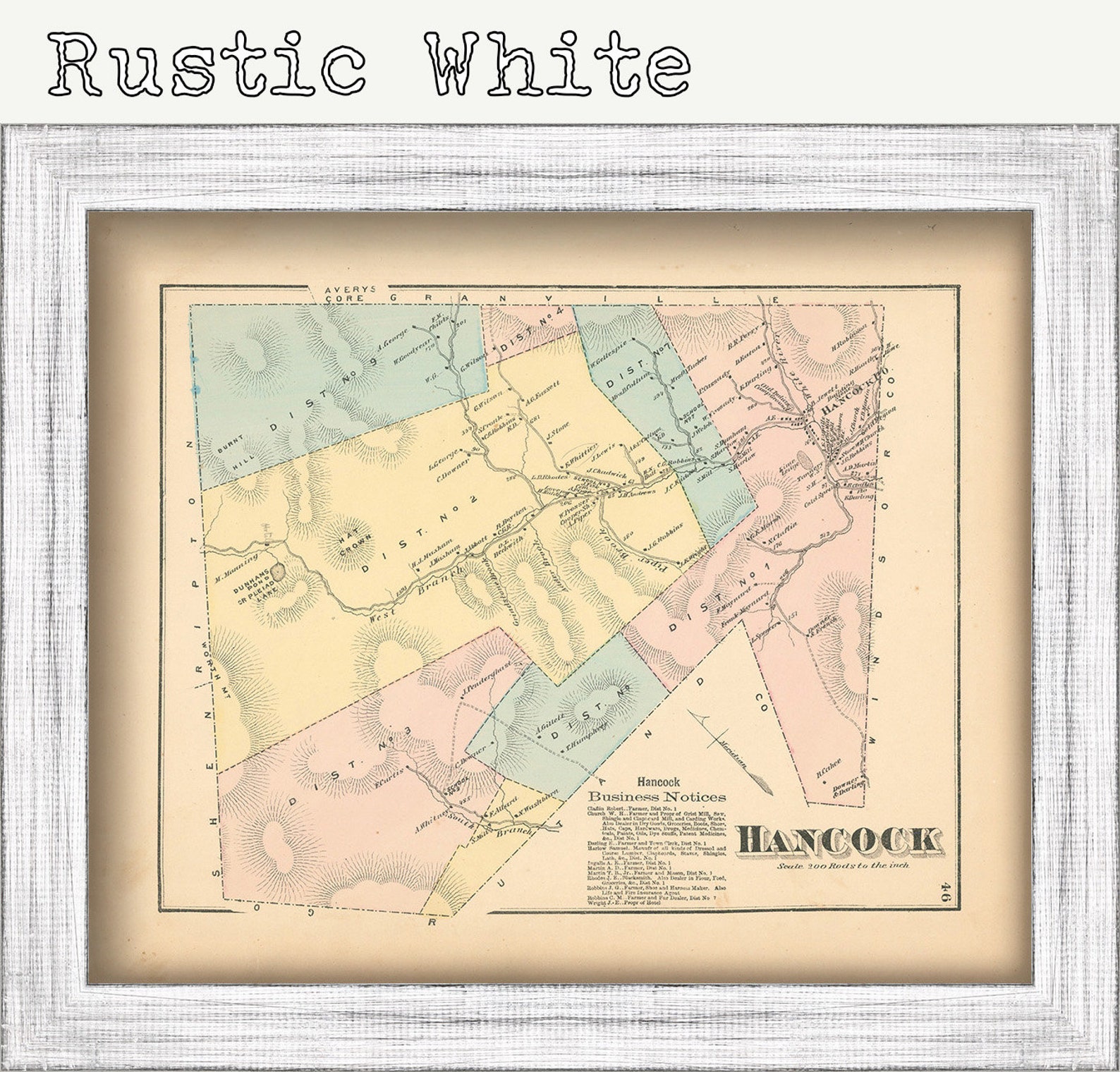 HANCOCK Vermont 1871 Map Etsy