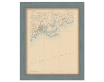 STRATFORD, BRIDGEPORT and FAIRFIELD, Connecticut 1893 Topographic Map - Replica or Genuine Original
