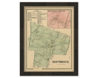 Town of SOUTHWICK, Massachusetts 1870 Map