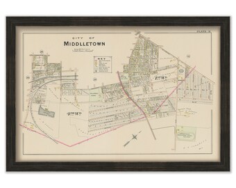 MIDDLETOWN, New York 1903 Map - Replica or Genuine Original