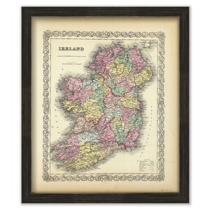Map of IRELAND  - Published in 1856