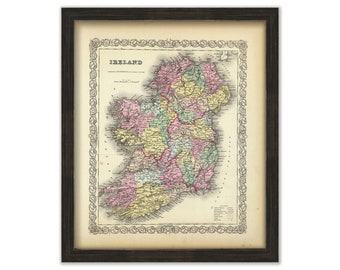 Map of IRELAND  - Published in 1856