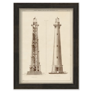 CAPE HATTERAS LIGHTHOUSE, Outer Banks, North Carolina  -  Drawing and Plan of the Lighthouse as it was in 1869.