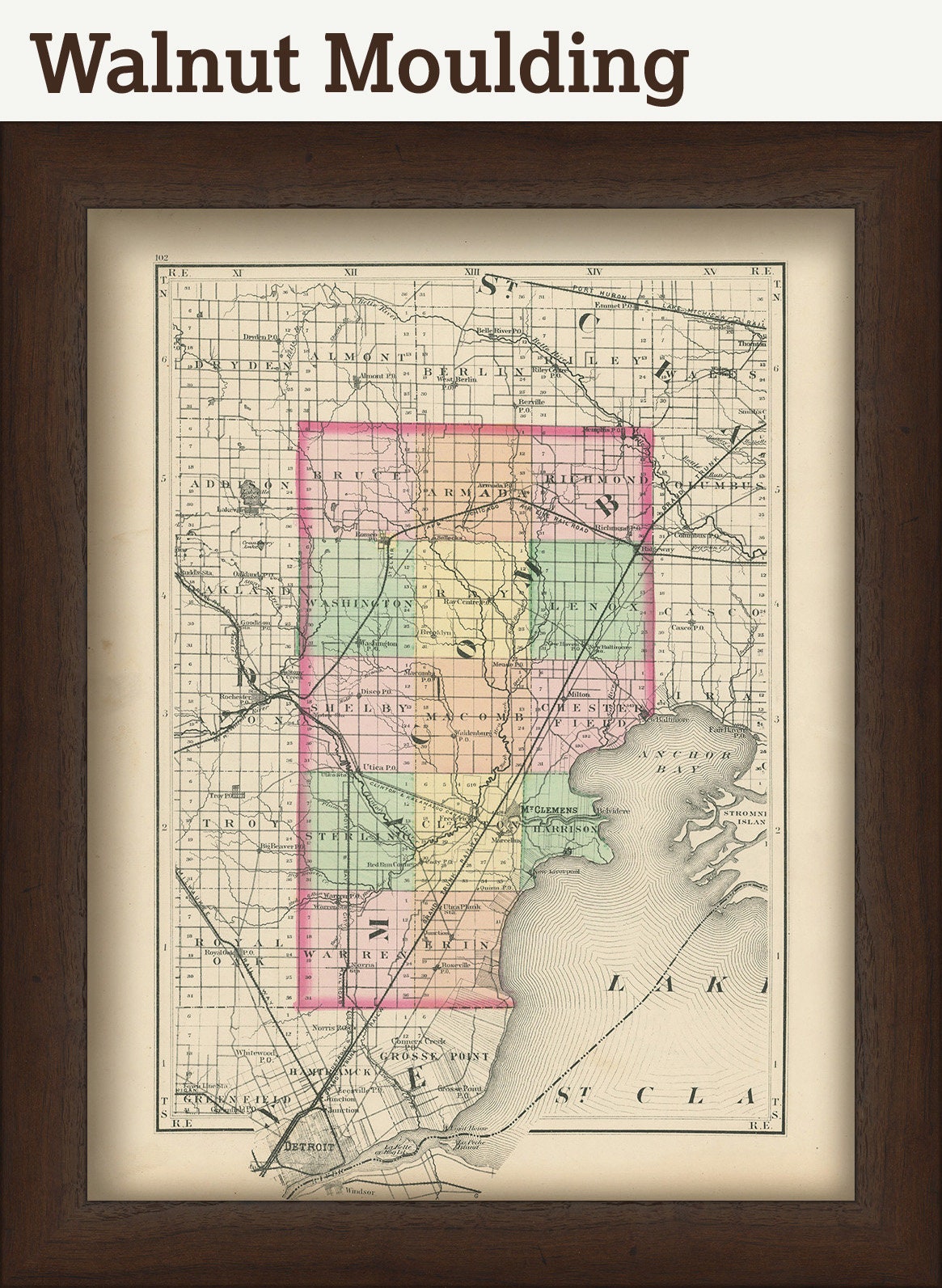 Romeo Village, Bruce & Washington, Michigan 1859 Old Town Map Custom Print  - Macomb Co. - OLD MAPS