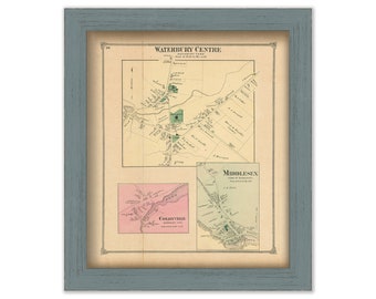 Villages of WATERBURY, COLBYVILLE and MIDDLESEX, Vermont - 1873 Map