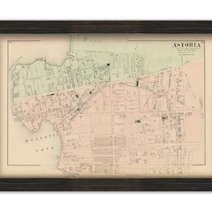 Astoria, New York 1873 Map, Replica