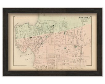 Astoria, New York 1873 Map, Replica