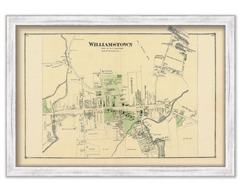 Village of WILLIAMSTOWN, Massachusetts 1871 Map - Replica or Genuine ORIGINAL