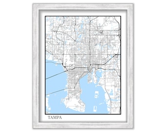 TAMPA, Florida  - Contemporary Map Poster