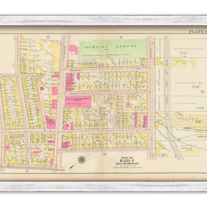CHARLESTOWN, Massachusetts 1912 map, Plate 11 - Bunker Hill and Medford Street - Replica or Genuine Original