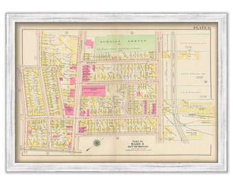 CHARLESTOWN, Massachusetts 1912 map, Plate 11 - Bunker Hill and Medford Street - Replica or Genuine Original
