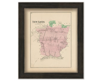 East New York, Brooklyn, New York 1873 Map, Replica and GENUINE ORIGINAL