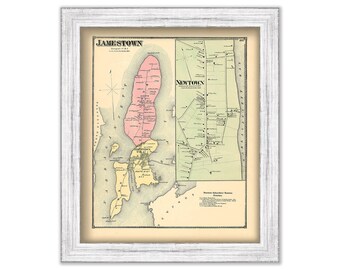 JAMESTOWN, Rhode Island 1870 Map