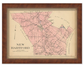 NEW HARTFORD, New York 1907 Map