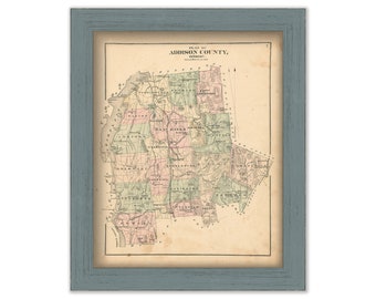ADDISON COUNTY, Vermont - 1871 Map