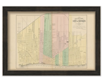 DETROIT, Michigan 1873 Map - Replica or Genuine Original