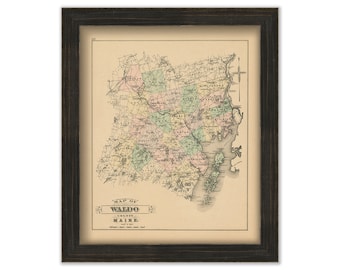 WALDO County, Maine 1890 Map, Replica or GENUINE ORIGINAL