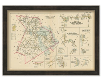 LAKEVILLE, Massachusetts Town and Village - 1903 Map
