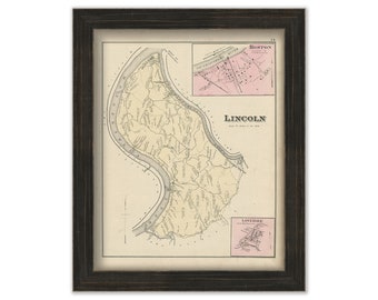 LINCOLN, Pennsylvania 1876 Map - Replica or Genuine ORIGINAL