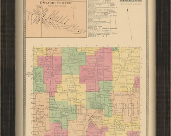 Town of MARION, New York 1874 Map, Replica and GENUINE ORIGINAL