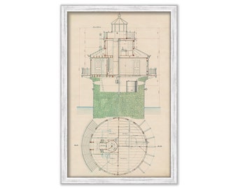 CRAIGHILL CHANNEL Lower Range Front Light, Maryland  - Drawing and Plan of the Lighthouse as it was in 1883.