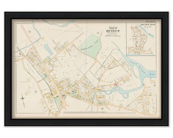 Town of QUINCY, Massachusetts 1888 Map