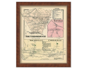 Town of SOUTHBOROUGH, Massachusetts 1870 Map