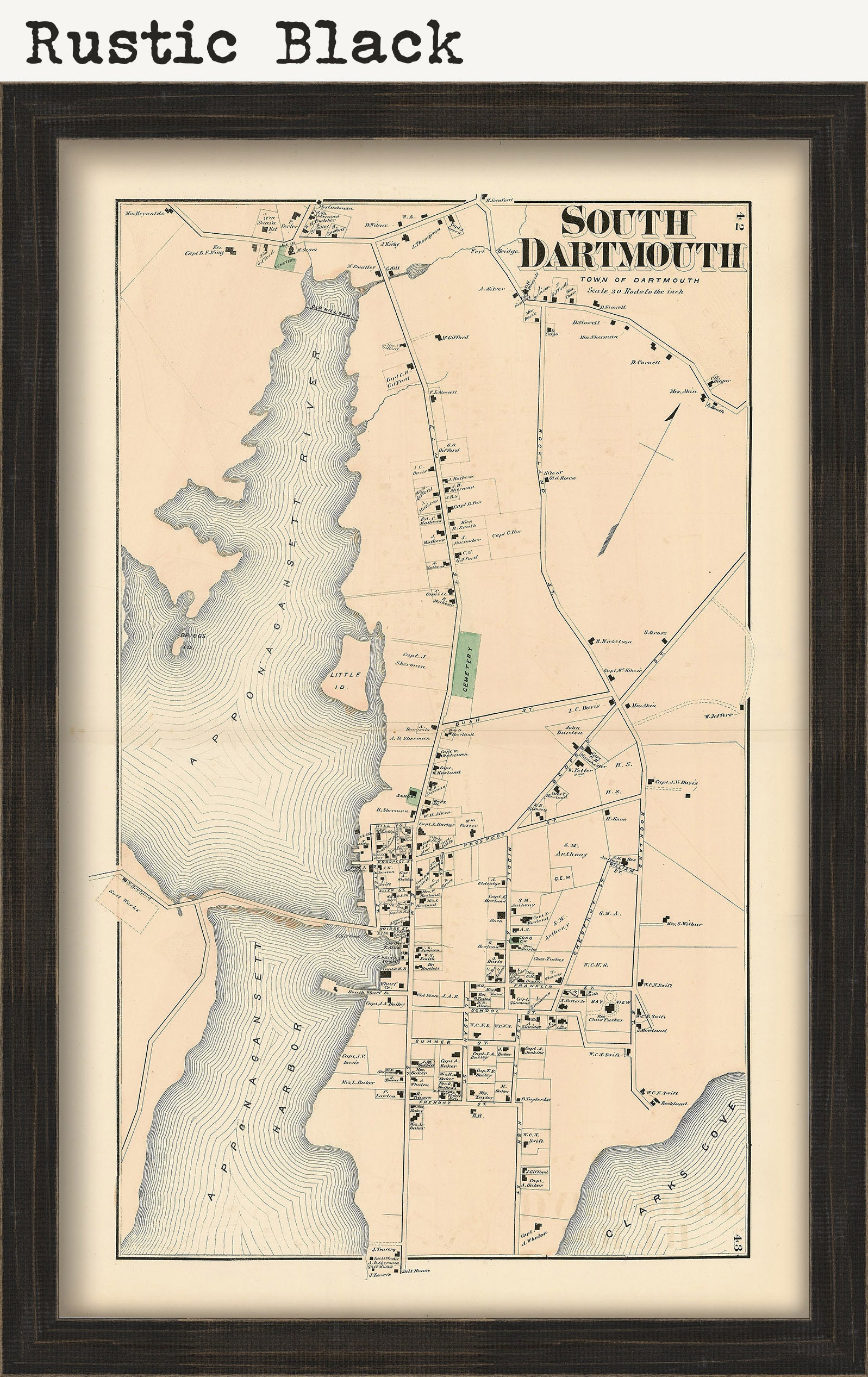 South Dartmouth Ma Map South Dartmouth, Massachusetts 1871 Map - Replica Or Genuine Original