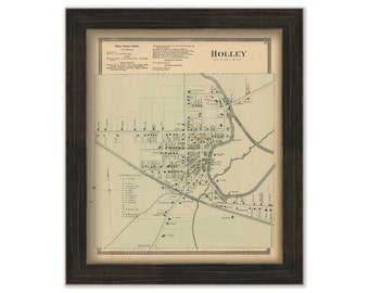 HOLLEY, New York 1875 Map, Replica or Genuine Original
